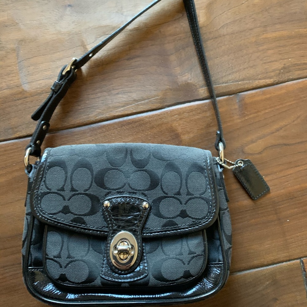 Coach signature canvas print mini shoulder bag